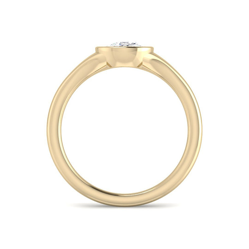 Rose Cut Solitaire Bathtub Bezel Setting (Yellow Gold)