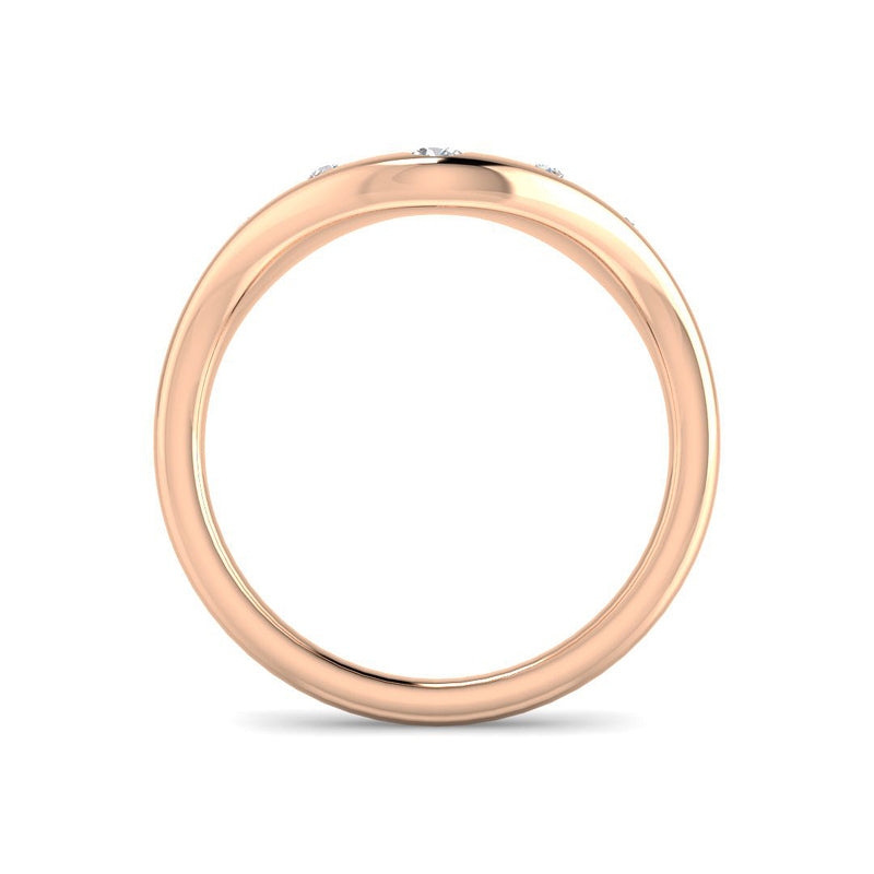 Curved Diamond Wedding Band (Rose Gold)