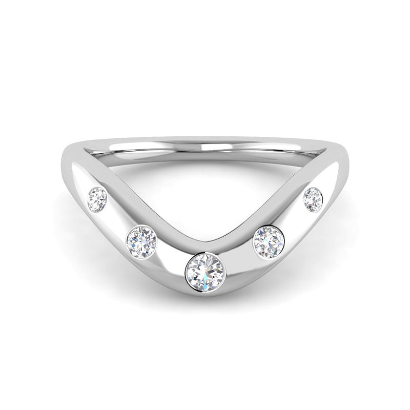 Curved Diamond Wedding Band (White Gold)