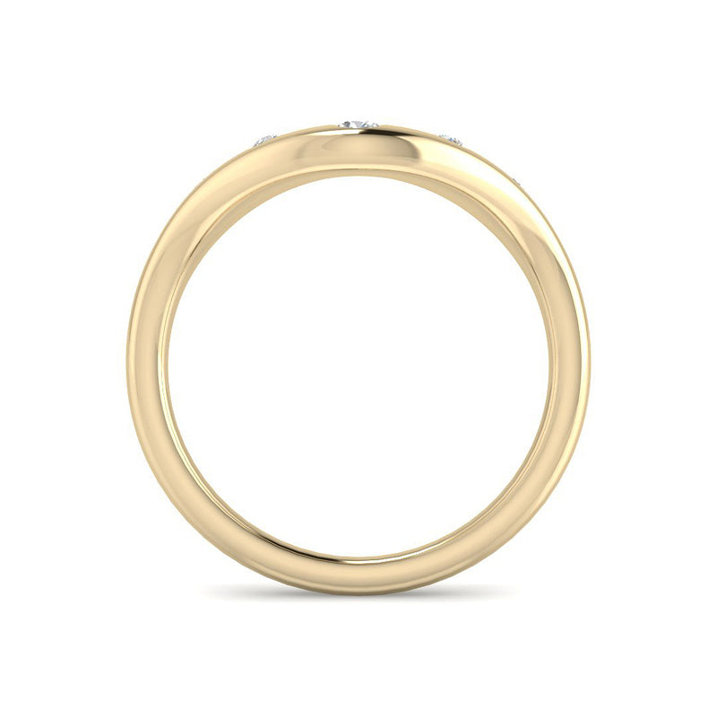 Curved Diamond Wedding Band (Yellow Gold)