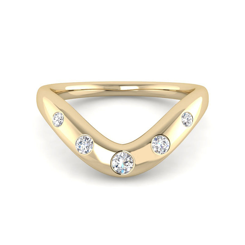 Curved Diamond Wedding Band (Yellow Gold)