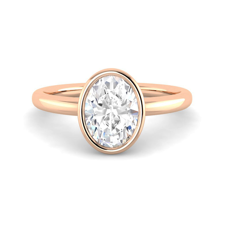 Bezel-set Oval Solitaire (Rose Gold)