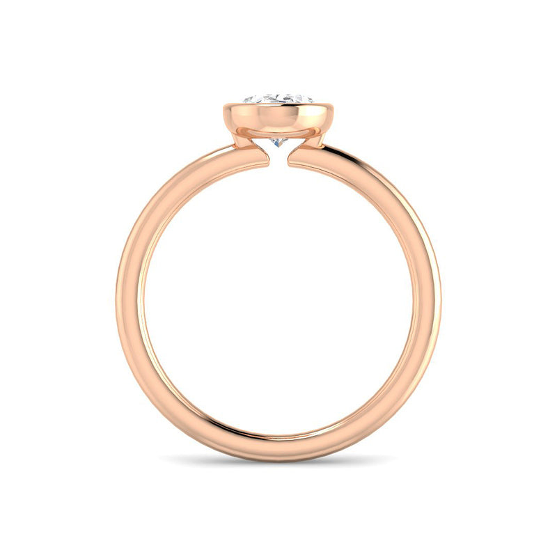 Bezel-set Oval Solitaire (Rose Gold)