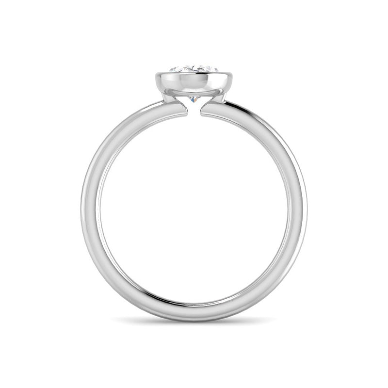 Bezel-set Oval Solitaire (White Gold)