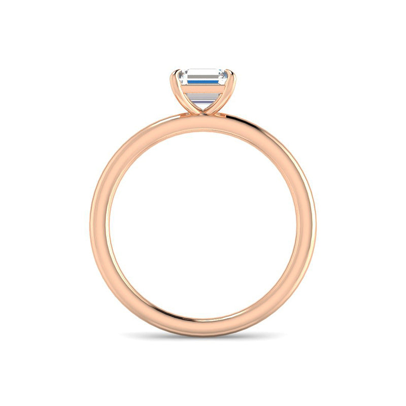Asscher Solitaire Classic Basket Setting (Rose Gold)