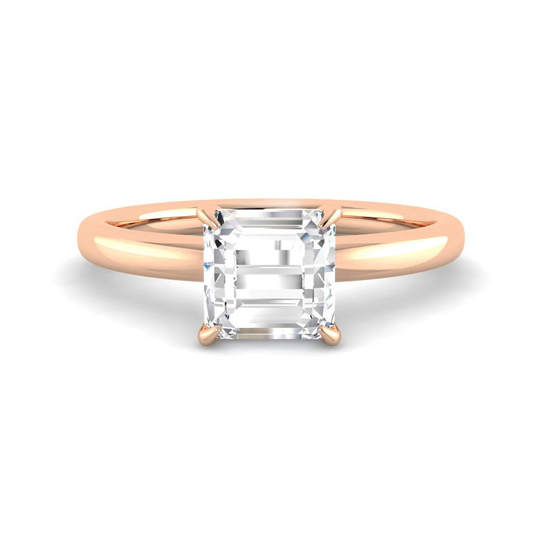 Asscher Solitaire Classic Basket Setting (Rose Gold)