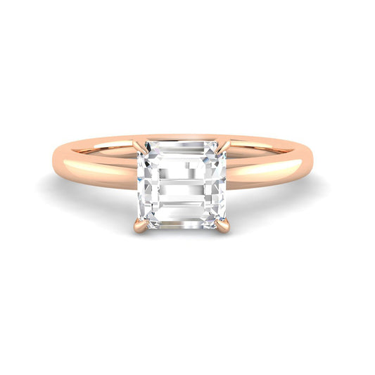 Asscher Solitaire Classic Basket Setting (Rose Gold)