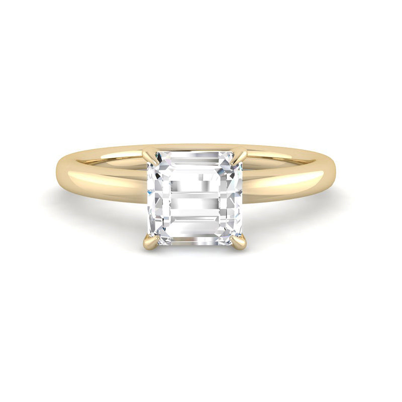 Asscher Solitaire Classic Basket Setting (Yellow Gold)