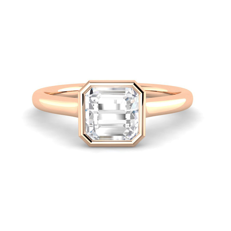 Asscher Solitaire Bezel Cathedral Setting (Rose Gold)