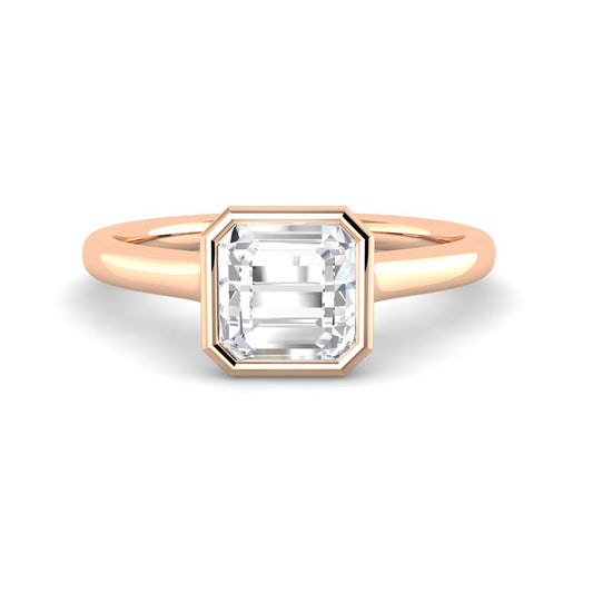 Asscher Solitaire Bezel Cathedral Setting (Rose Gold)