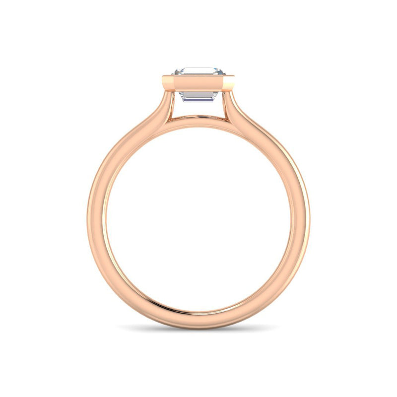 Asscher Solitaire Bezel Cathedral Setting (Rose Gold)