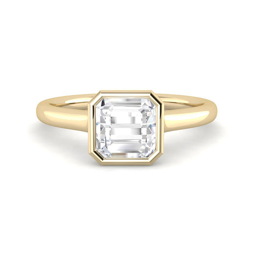 Asscher Solitaire Bezel Cathedral Setting (Yellow Gold)