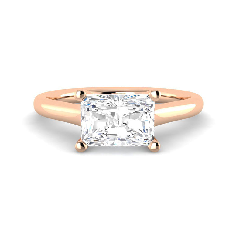 East-West Emerald Cut Cathedral (Rose Gold)
