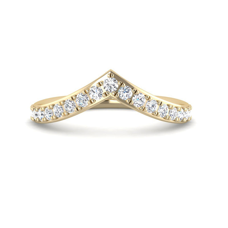 Peaked Diamond Wedding Band (Yellow Gold)