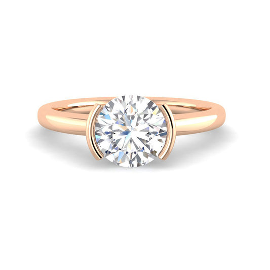 Half-bezel Round Solitaire (Rose Gold)