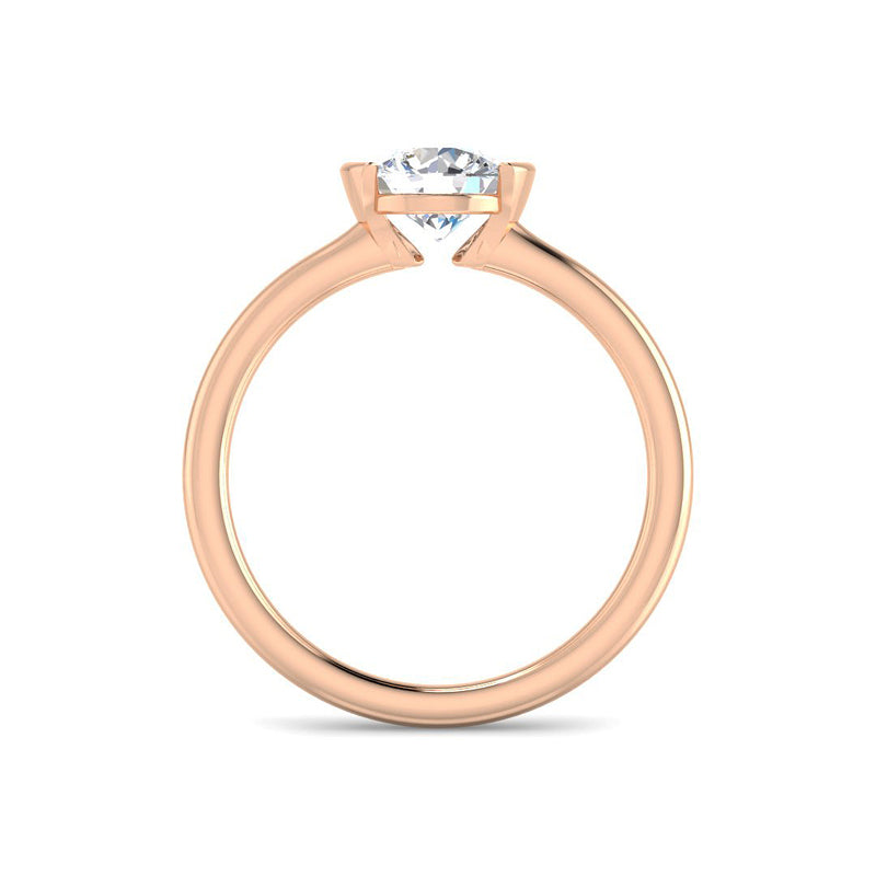 Half-bezel Round Solitaire (Rose Gold)