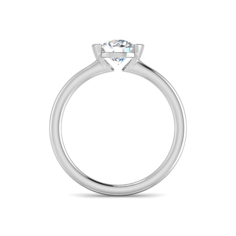 Half-bezel Round Solitaire (White Gold)