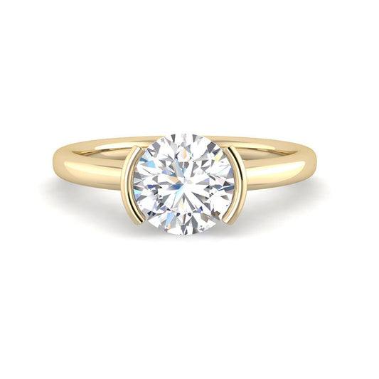 Half-bezel Round Solitaire (Yellow Gold)