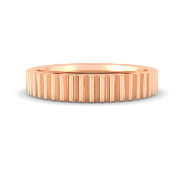 Ridged Gold Band (Rose Gold)