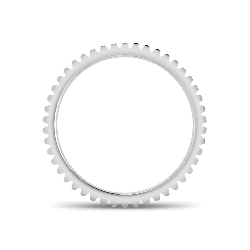 Ridged Gold Band (White Gold)