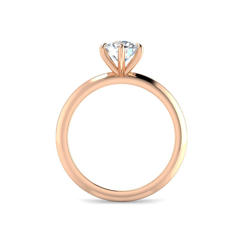 6-Prong Claw Prong w. Knife Edge Band (Rose Gold)