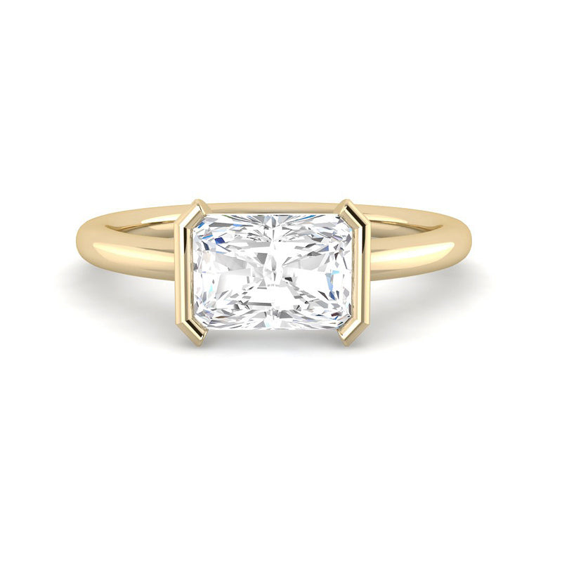 East-West Half Bezel Emerald Cut (Yellow Gold)