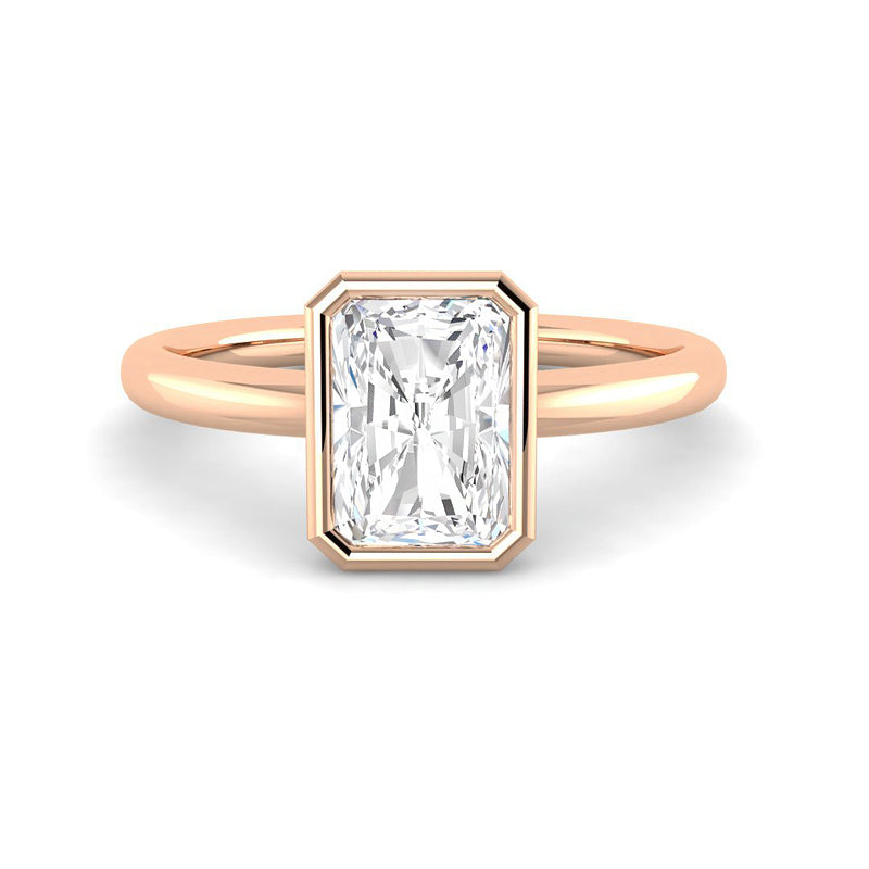 Radiant Cut Bezel with Open Basket (Rose Gold)