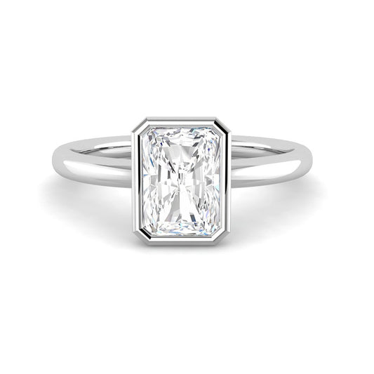 Radiant Cut Bezel with Open Basket (White Gold)