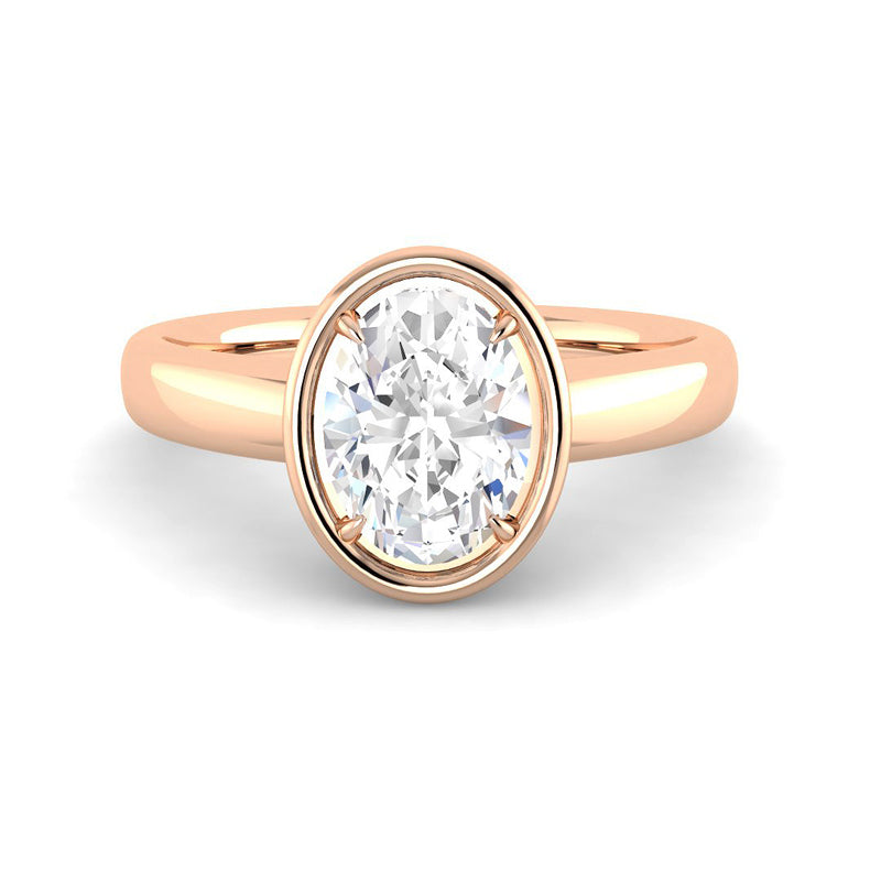 Oval Solitaire Bathtub Setting (Rose Gold)