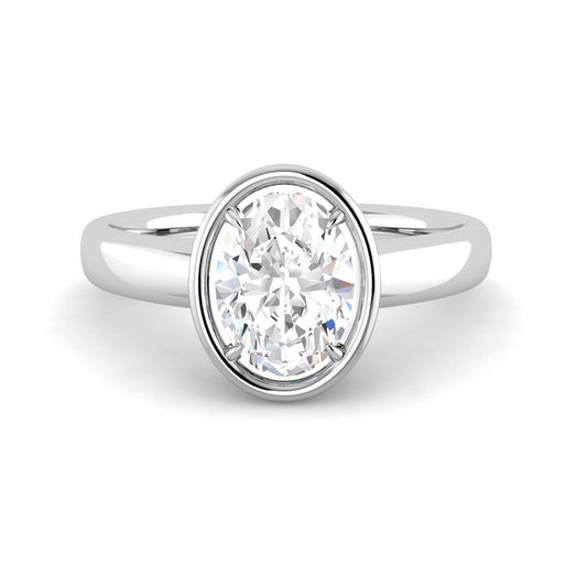 Oval Solitaire Bathtub Setting (White Gold)
