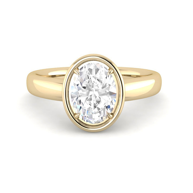 Oval Solitaire Bathtub Setting (Yellow Gold)
