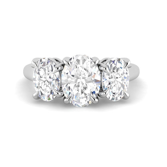 Trilogy Oval Solitaire w. Oval Accent Stones (White Gold)