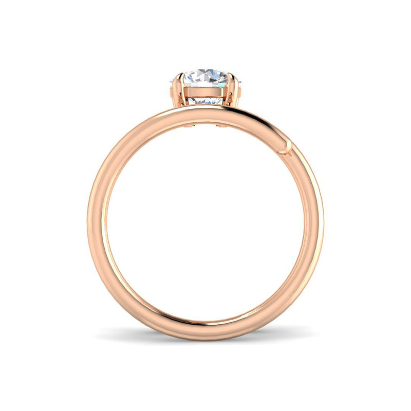Round Solitaire w. Spiral Band (Rose Gold)