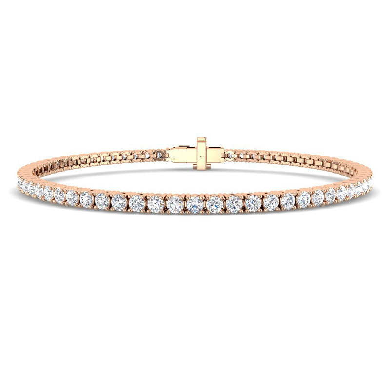 2 ct Tennis Bracelet w. Round Diamonds (Rose Gold)