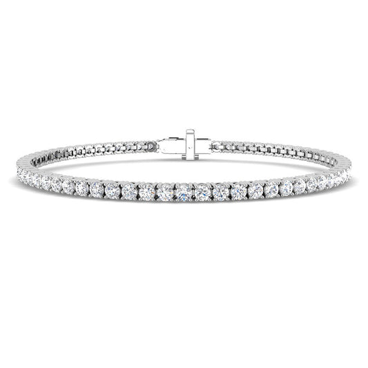 3 ct Tennis Bracelet w. Round Diamonds (White Gold)