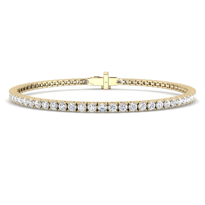 1.36 ct Tennis Bracelet w. Round Diamonds (Yellow Gold)
