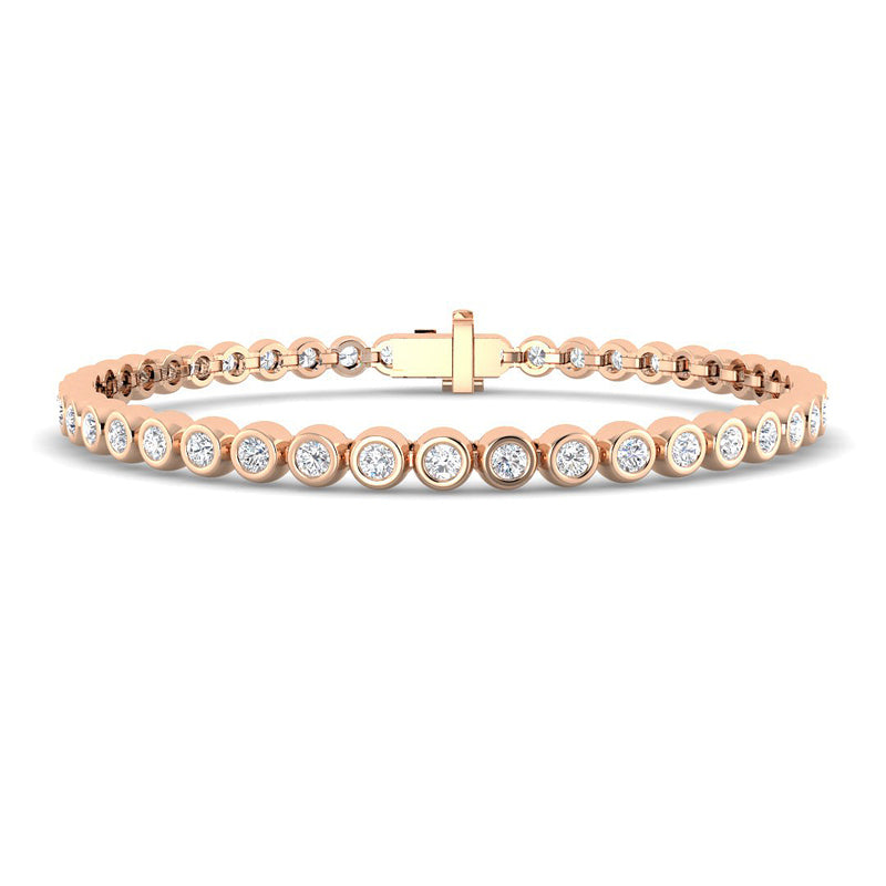 2.94 ct Bezel Set Tennis Bracelet (Rose Gold)