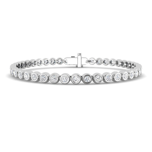 2.94 ct Bezel Set Tennis Bracelet (White Gold)