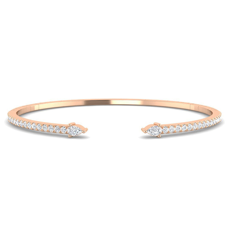Bangle w. Pear Diamonds (Rose Gold)