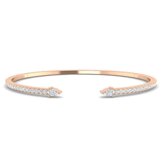 Bangle w. Pear Diamonds (Rose Gold)