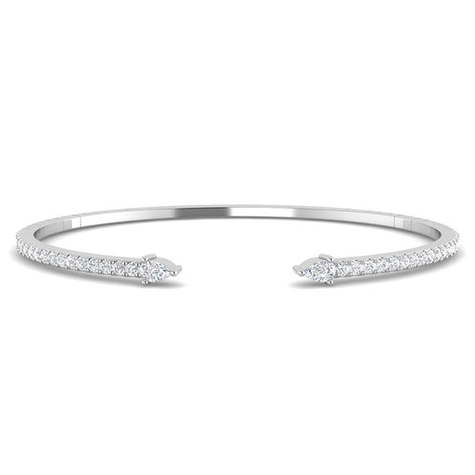 Bangle w. Pear Diamonds (White Gold)