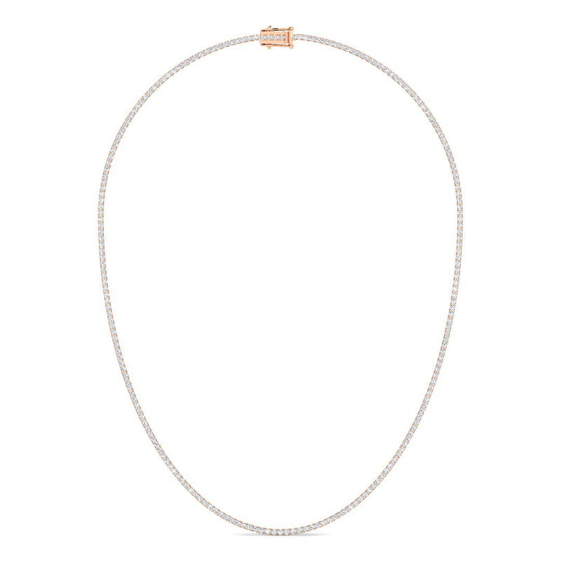 Tennis Necklace w. Round Diamonds (Rose Gold)
