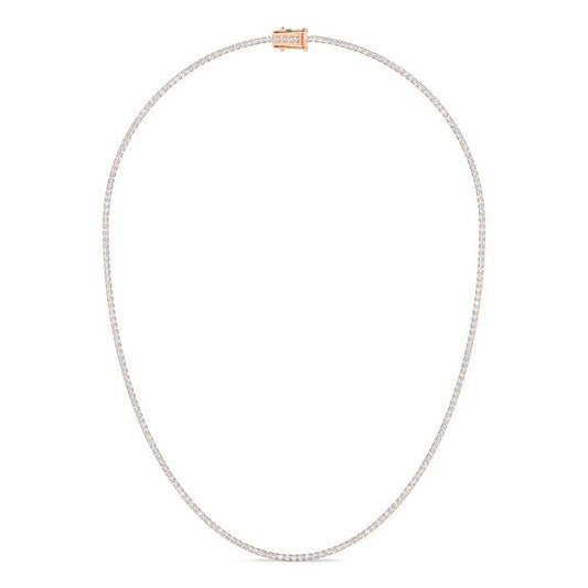 Tennis Necklace w. Round Diamonds (Rose Gold)