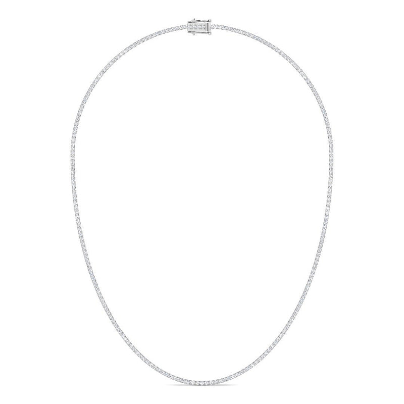 Tennis Necklace w. Round Diamonds (White Gold)