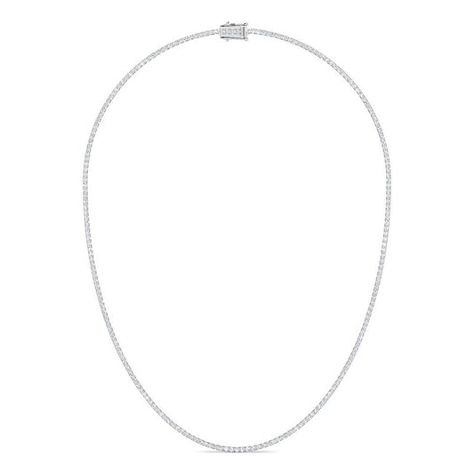 Tennis Necklace w. Round Diamonds (White Gold)