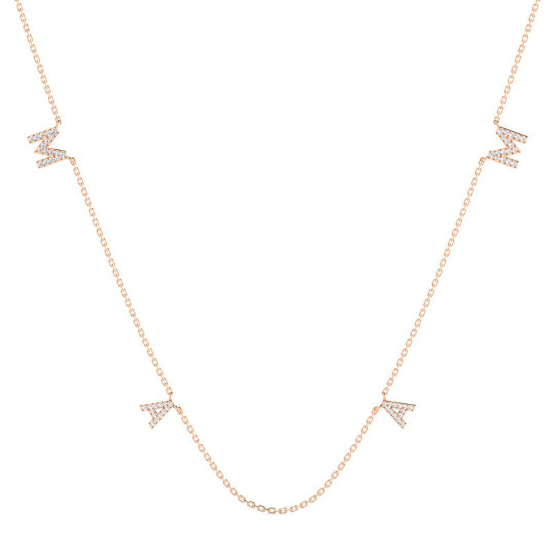 Mama Necklace w. Diamonds (Rose Gold)