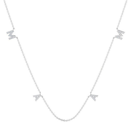 Mama Necklace w. Diamonds (White Gold)