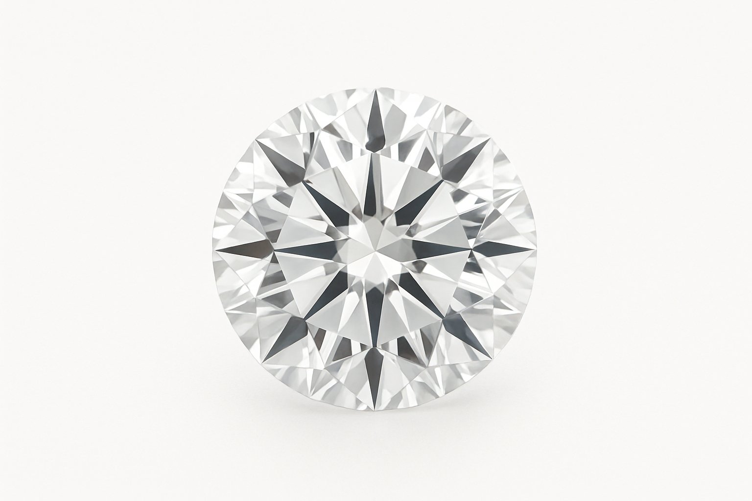 Round diamond, showing it's brilliant cut nicely in a simplistic manner. 